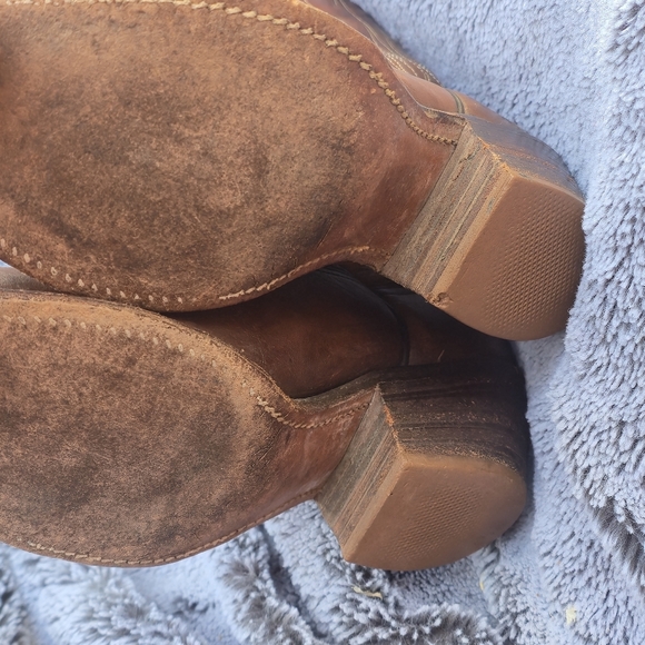 Frye Western Boots Brown Leather Vintage Size 6b - Picture 8 of 11